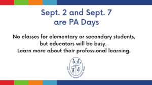 First Day of School – Wed., Sept. 8th, 2021