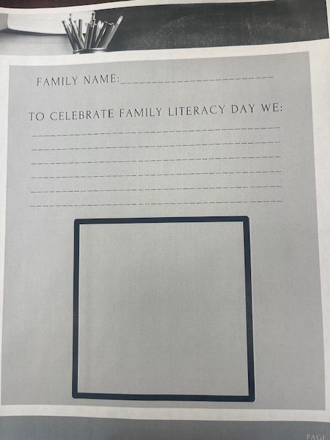 To Celebrate Family Literacy Day